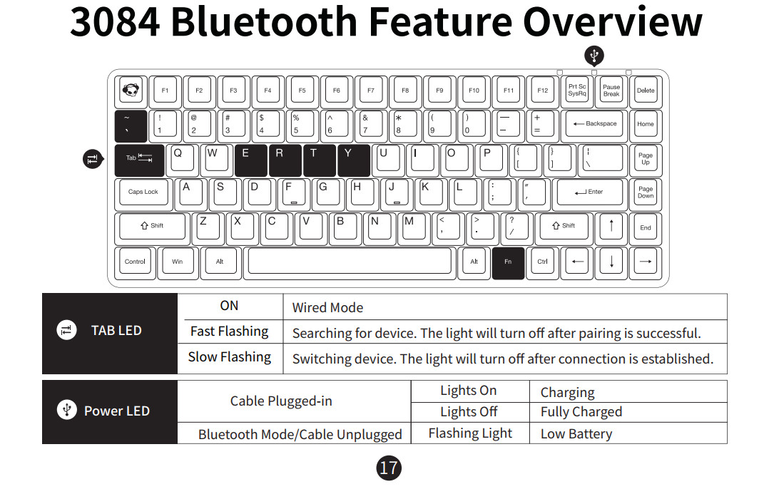 Bàn phím cơ Akko 3084 Silent – Bluetooth 5.0 – Led trắng (Akko switch v2) 18